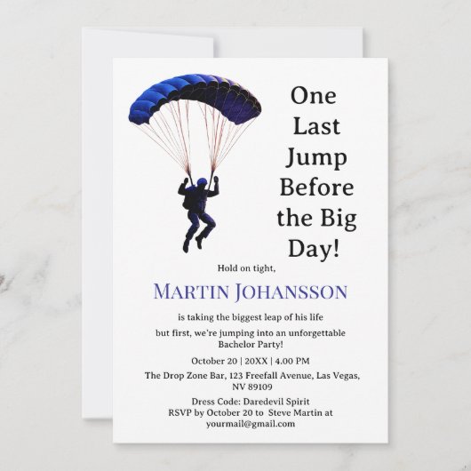 Invitation Bachelor Party Funny Adventure Thème (Devant)