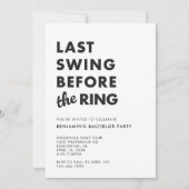 Invitation Bachelor Party Last Swing Before the Ring Minimal (Devant)