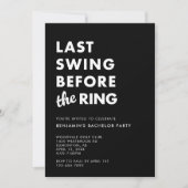 Invitation Bachelor Party Last Swing Before the Ring Minimal (Devant)