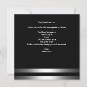 Invitation Bachelor Party Mens Boissons Noir Et Blanc Argent (Dos)