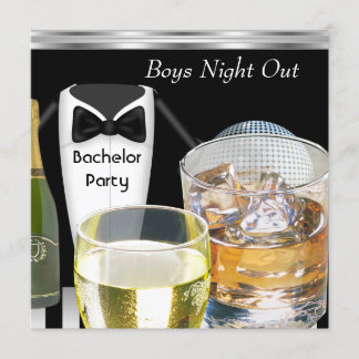 Invitation Bachelor Party Mens Boys Night Out Boissons Tux