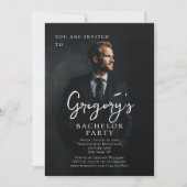 Invitation Bachelor party moderne photo design (Devant)