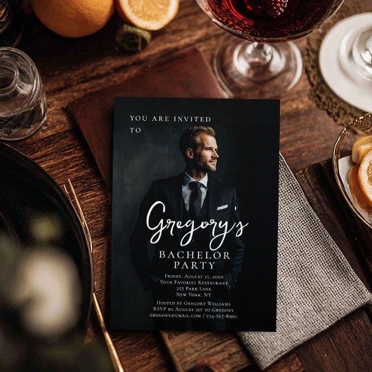 Invitation Bachelor party moderne photo design