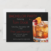 Invitation Bachelor Party Noir Moderne Vieux Boisson (Devant)