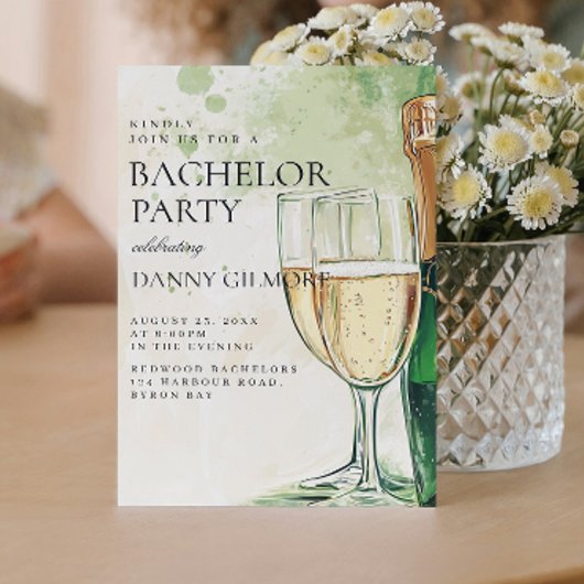 Invitation Bachelor Party simple et élégant