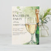 Invitation Bachelor Party simple et élégant (Debout devant)