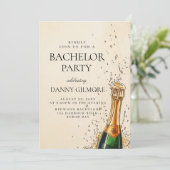 Invitation Bachelor Party simple et élégant (Debout devant)