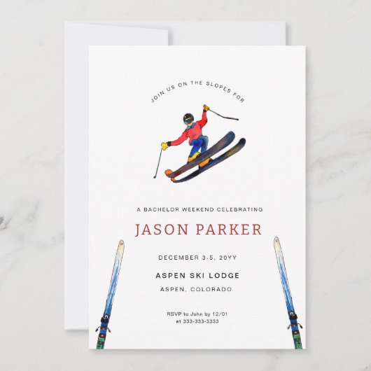 Invitation Bachelor Party Ski Trip (Devant)