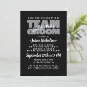 Invitation Bachelor Party Team Groom Black Masculine élégant (Debout devant)