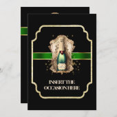 Invitation Bachelor retraite anniversaire vin mousseux chic (Devant / Derrière)