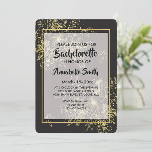 Invitation Bachelor Rose (Debout devant)