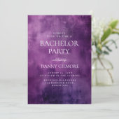 Invitation Bachelor simple et élégant violet (Debout devant)