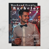 Invitation Bachelor Vegas Weekend Magazine Couverture (Devant / Derrière)