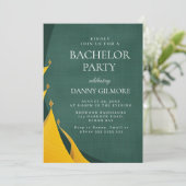 Invitation Bachelor Vert simple et élégant (Debout devant)