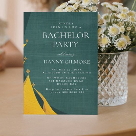 Invitation Bachelor Vert simple et élégant