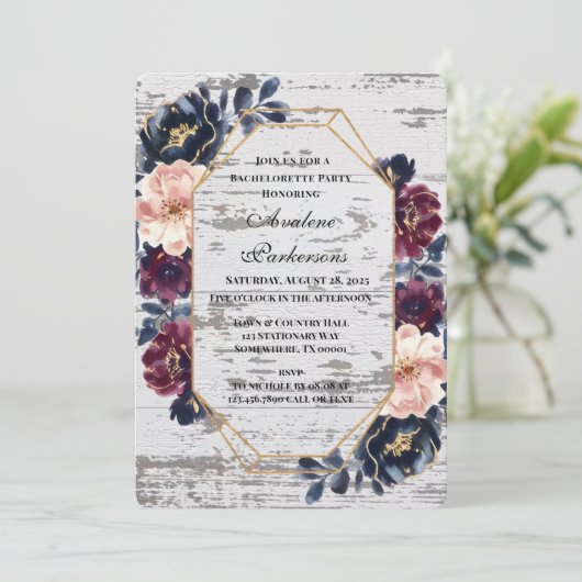 Invitation Bachelorée Bachelorée Bachelorée Bachelorée Marine (Debout devant)