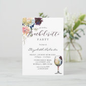 Invitation Bachelorée Blush Pink Peony de la marine de Bourgo (Debout devant)