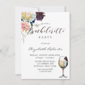 Invitation Bachelorée Blush Pink Peony de la marine de Bourgo (Devant)