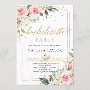 Invitation Bachelorée boho cadre rose vif