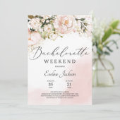 Invitation Bachelorée boho rose vif (Debout devant)