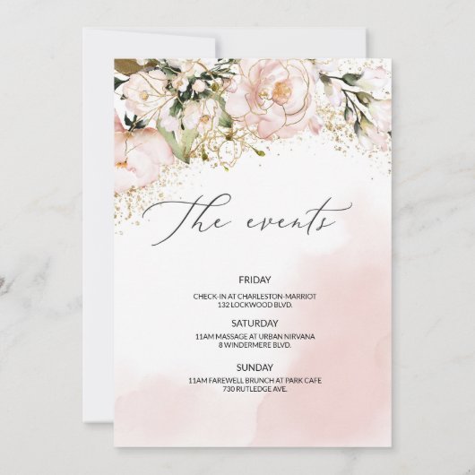 Invitation Bachelorée boho rose vif (Dos)