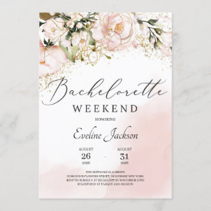 Invitation Bachelorée boho rose vif