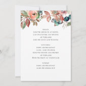 Invitation Bachelorée de bleuets à fleurs d'automne week-end (Dos)