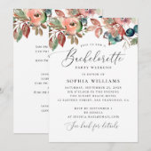 Invitation Bachelorée de bleuets à fleurs d'automne week-end (Devant / Derrière)