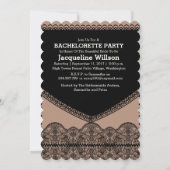 Invitation Bachelorée de dentelle noire Damask (Dos)
