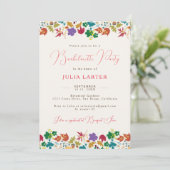 Invitation Bachelorée de fleurs violettes de moutarde de prin (Debout devant)