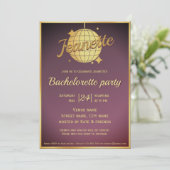 Invitation Bachelorée de la disco or Lavender (Debout devant)