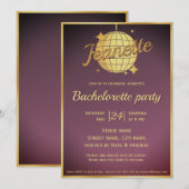 Invitation Bachelorée de la disco or Lavender (Devant / Derrière)