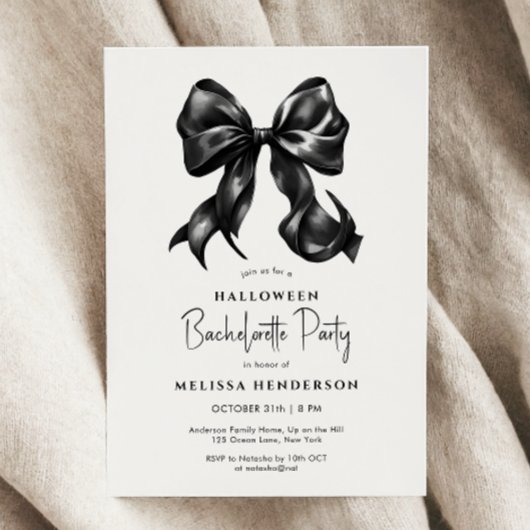 Invitation Bachelorée d'Halloween noir