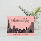 Invitation Bachelorée du Mariage de Chicago Skyline (Debout devant)