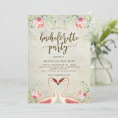 Invitation bachelorett floral flamand rose (Debout devant)