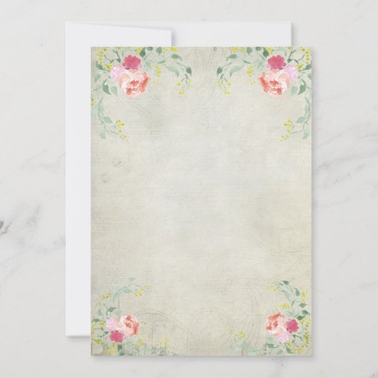 Invitation bachelorett floral flamand rose (Dos)