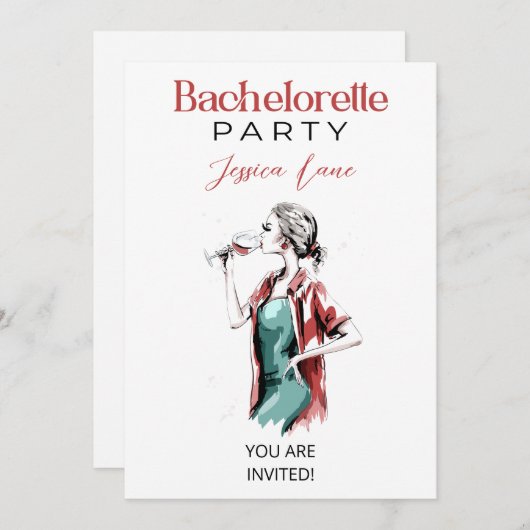 Invitation Bachelorette (Devant / Derrière)