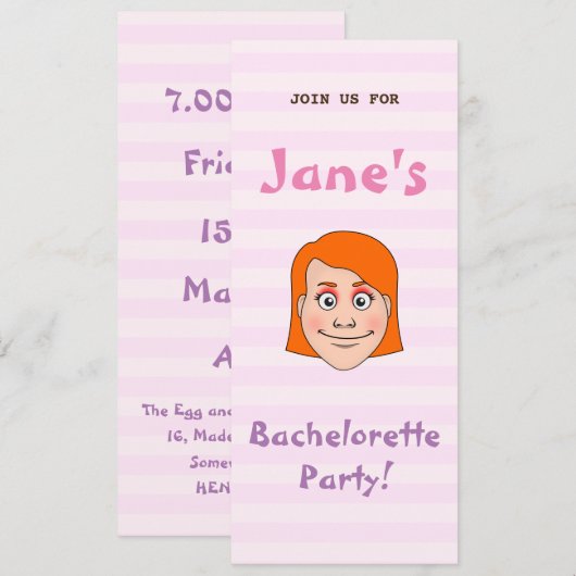 Invitation Bachelorette (Devant / Derrière)