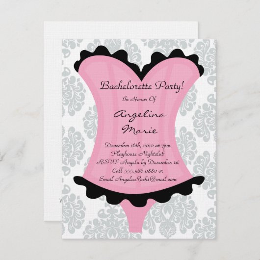 Invitation Bachelorette (Devant / Derrière)