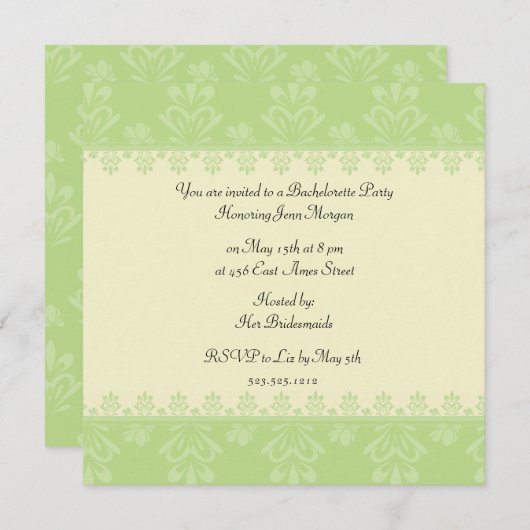 Invitation Bachelorette (Devant / Derrière)