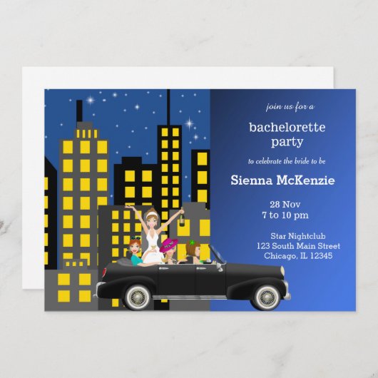 Invitation Bachelorette (Devant / Derrière)