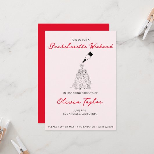 Invitation Bachelorette (Devant/Arrière en situation)