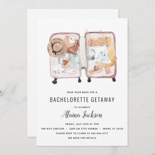 Invitation Bachelorette (Devant / Derrière)