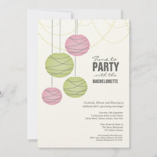 Invitation Bachelorette 5x7 Pink Livre vert