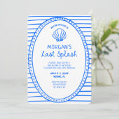 Invitation Bachelorette à Dernier éclaboussure à main bleue (Debout devant)