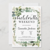 Invitation Bachelorette à fleurs succulentes rustique (Devant)