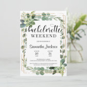 Invitation Bachelorette à fleurs succulentes rustique (Debout devant)