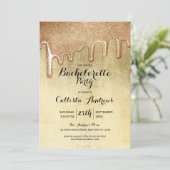 Invitation Bachelorette à Parties scintillant épaisse or glam (Debout devant)