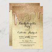 Invitation Bachelorette à Parties scintillant épaisse or glam (Devant / Derrière)