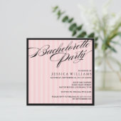 Invitation Bachelorette à rayures roses (Debout devant)